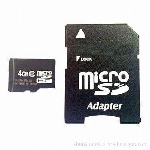 microSD card with data retention of 10 years, 1 to 32GB capacity